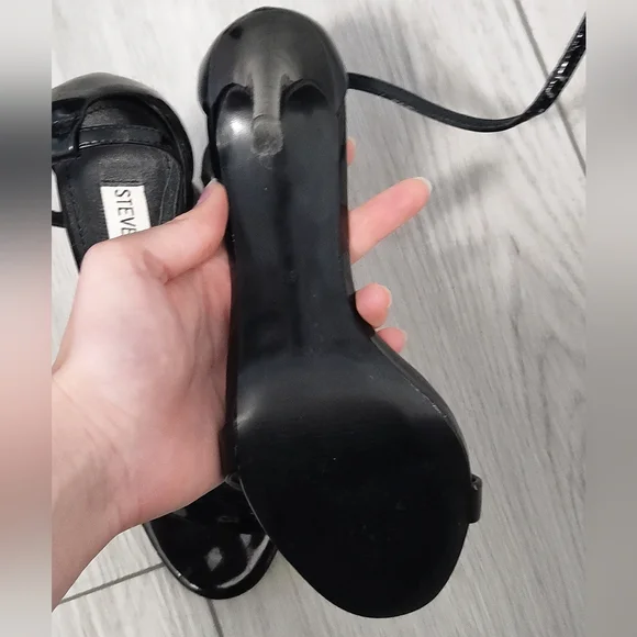 Steve Madden Black Ankle Strap Heels - Picture 5 of 5